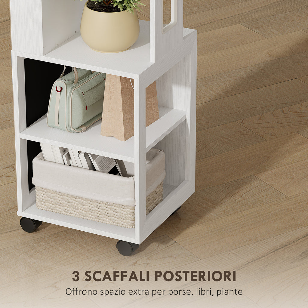 Armadio Portagioie Girevole 360° con Specchio LED