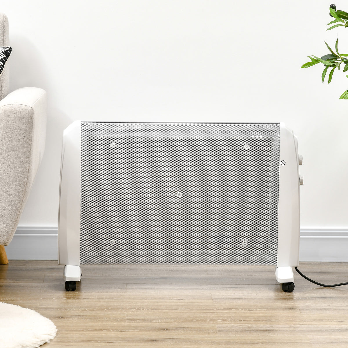 Riscaldatore a Mica 2000W con Termostato e Ruote