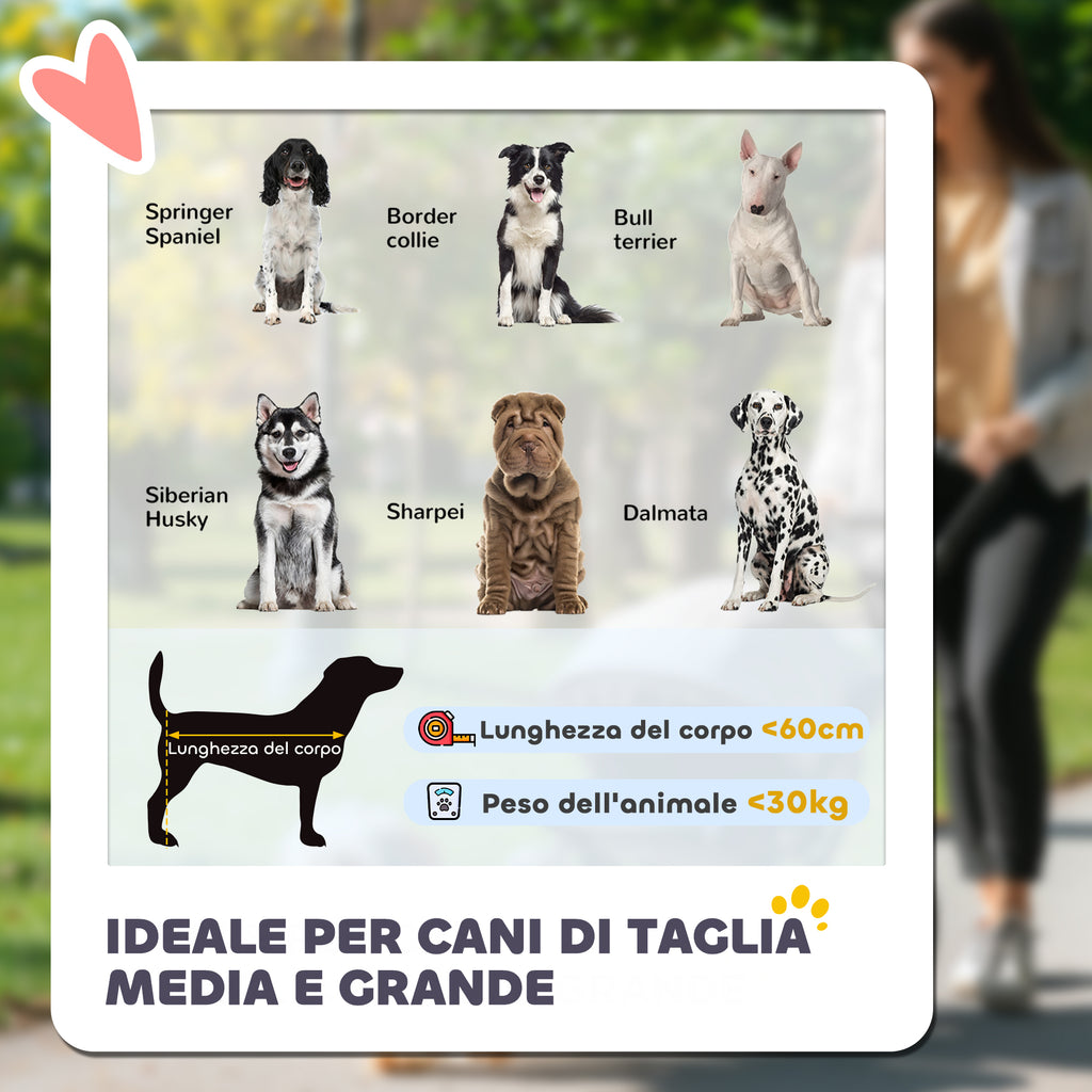 Passeggino Pieghevole per Cani di Taglia Media o Grande con Finestre in Rete e Ingressi a Cerniera Rosso/Nero