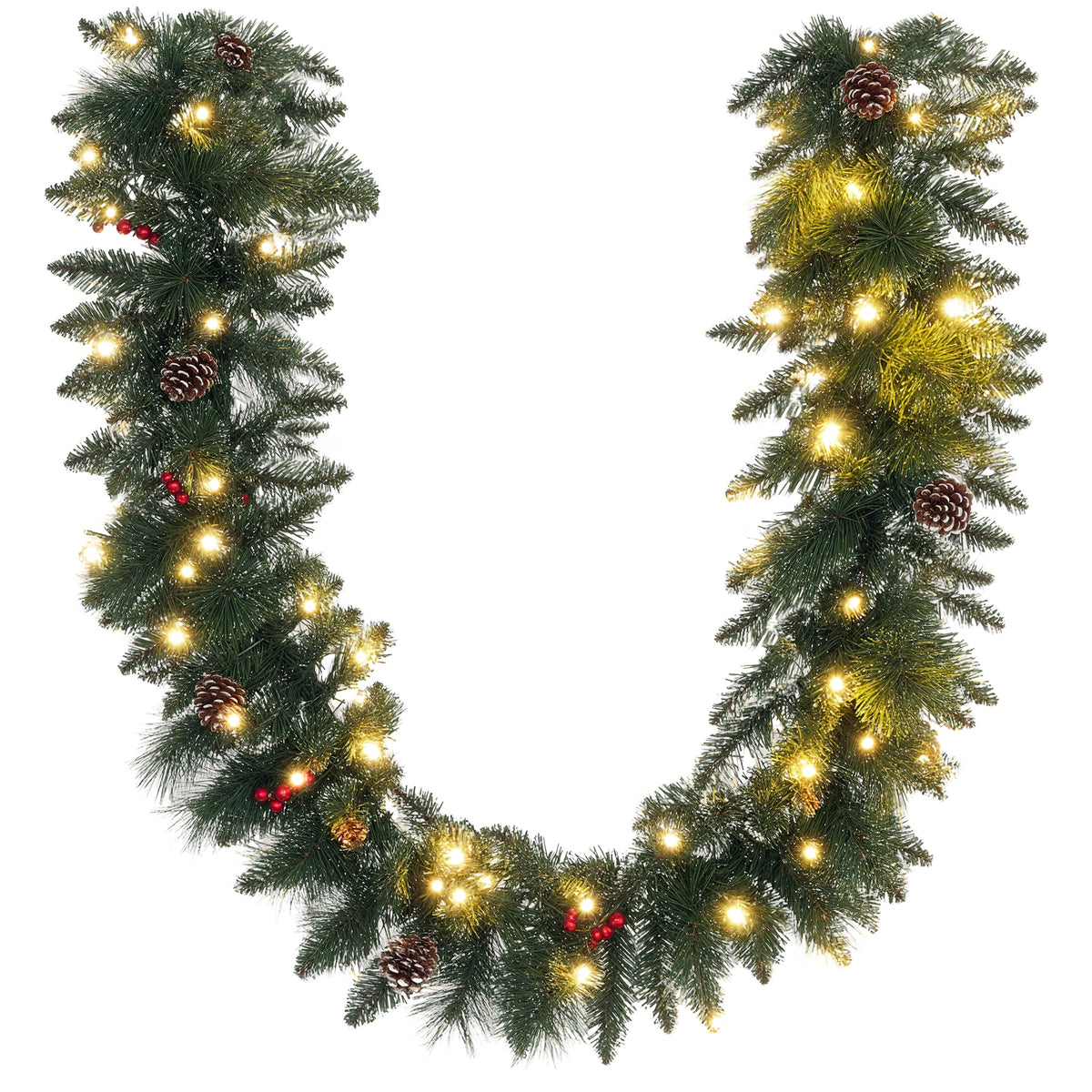 Ghirlanda Natalizia 180 cm con 50 Luci LED