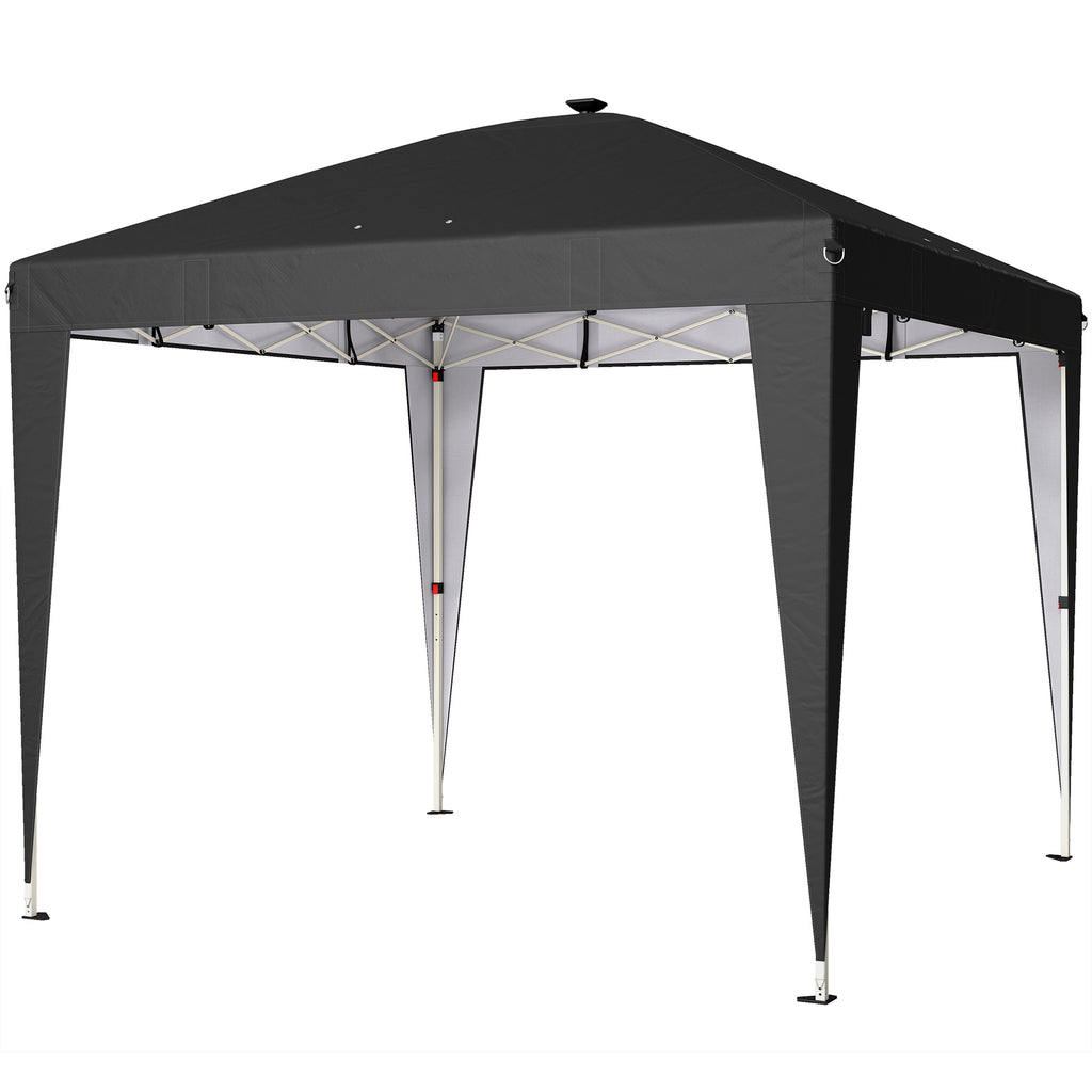 Gazebo Pop-Up Pieghevole 3x3 m con Luce LED, USB e Altezza Regolabile