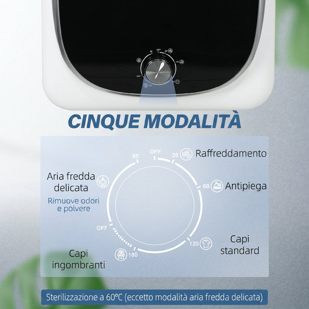 Asciugatrice a Ventilazione 4 kg 800 W con 5 Modalità