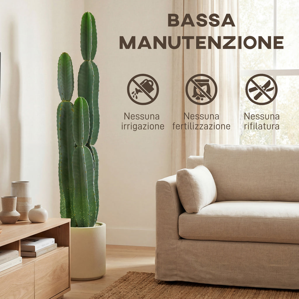 Pianta Artificiale Cactus Grande 111 cm con Vaso