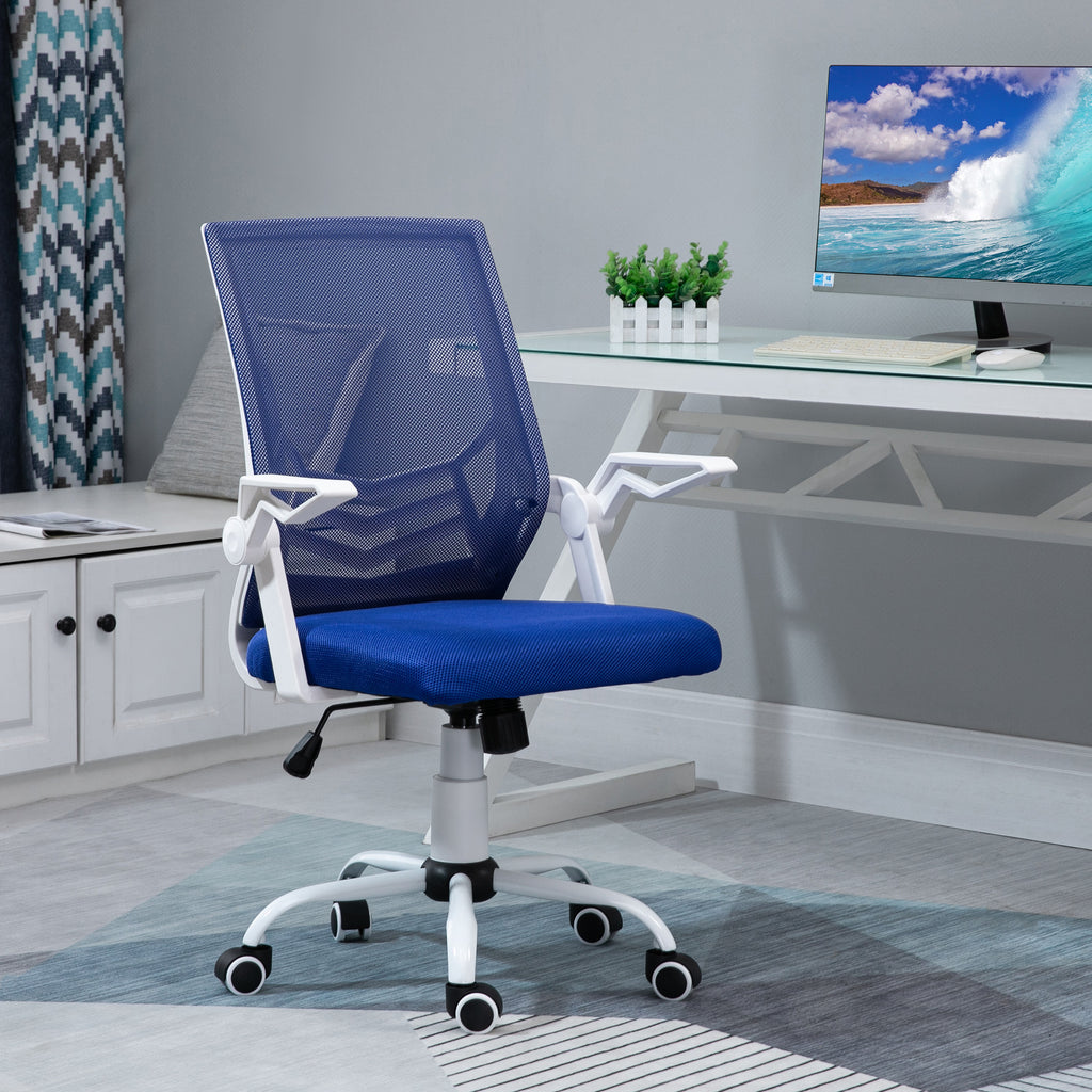 Sedia da Ufficio Ergonomica Blu con Supporto Lombare