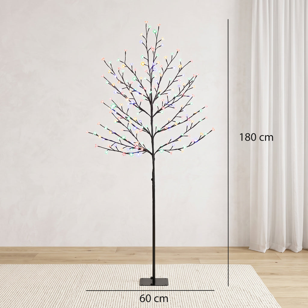 Albero di Natale di Ciliegio 180 cm con Luci LED