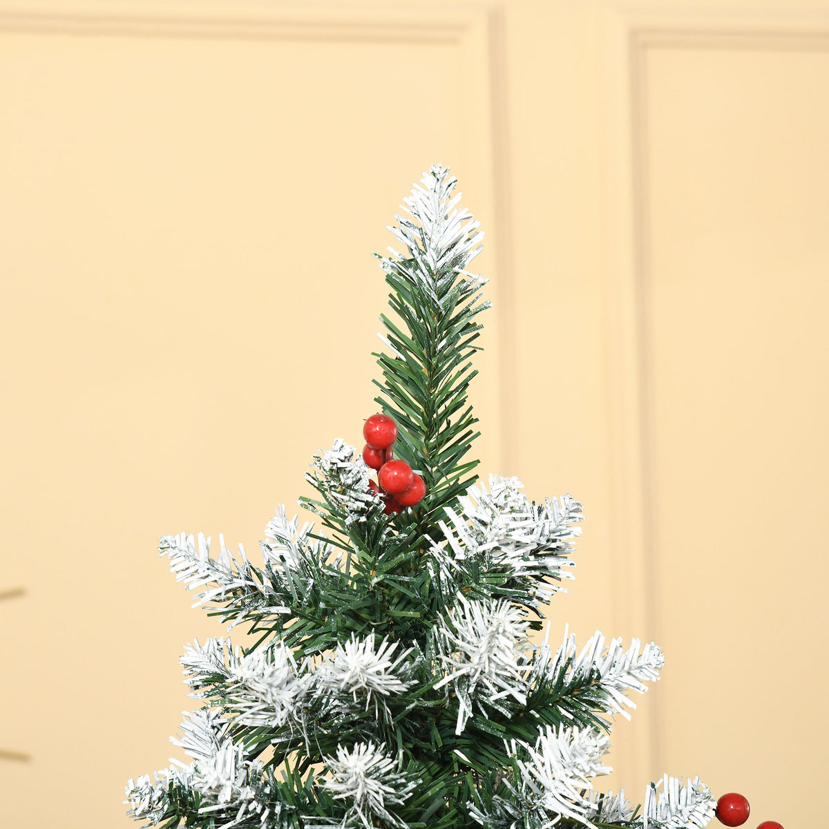Albero di Natale 180 cm con Bacche Rosse e Pigne
