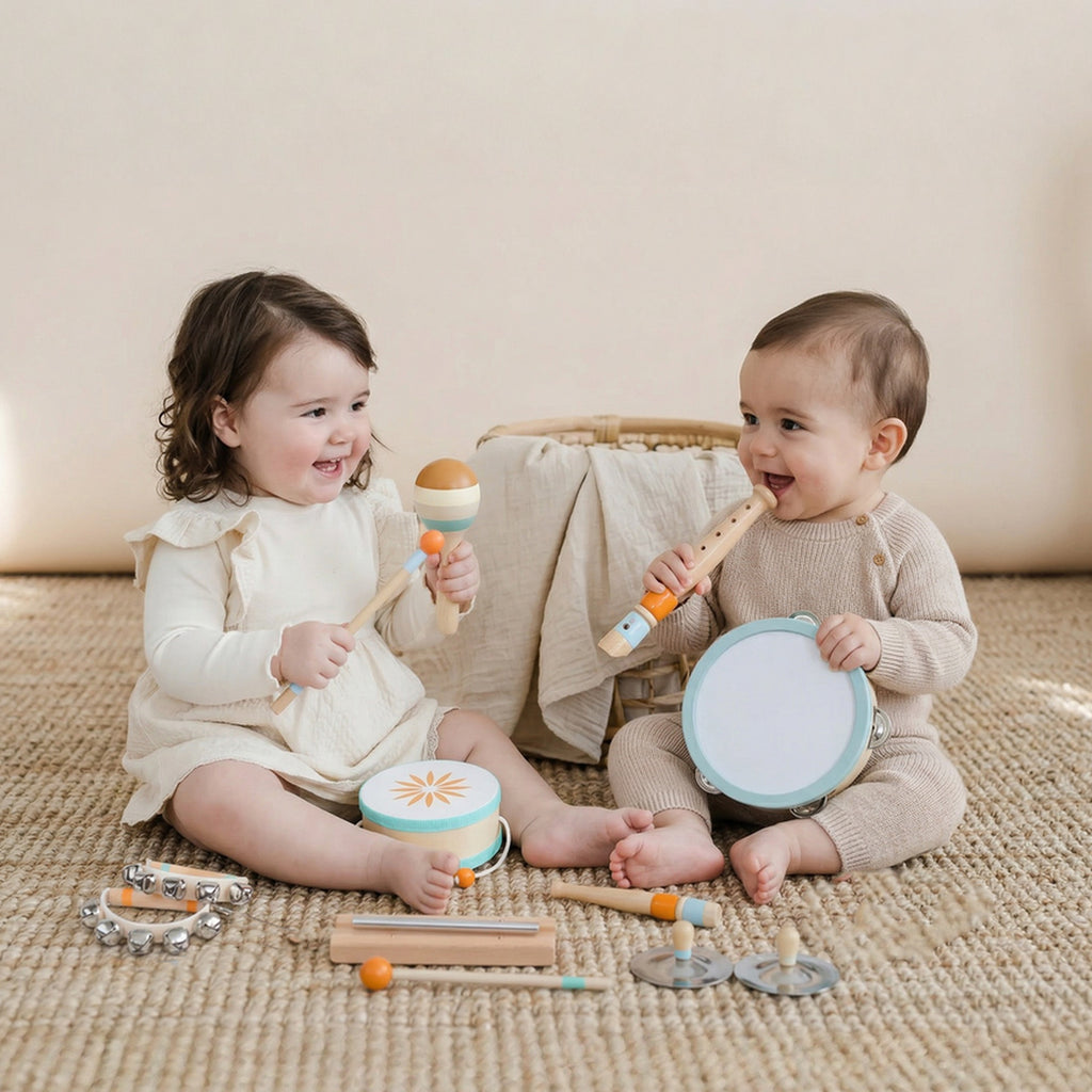 Set Strumenti Musicali per Bambini in Legno – Percussioni Montessori