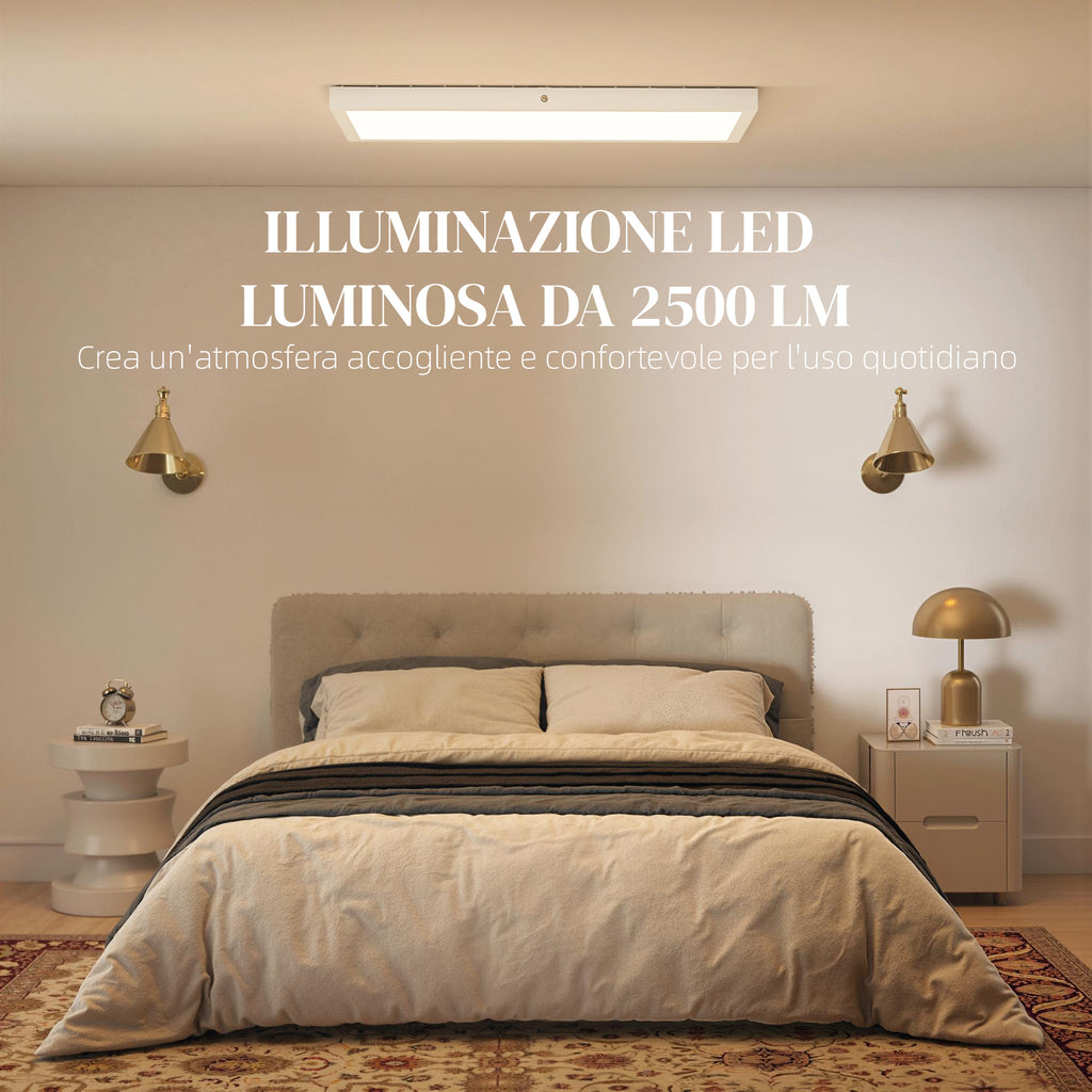 Set 2 Plafoniere LED Sottili e Minimal Bianche