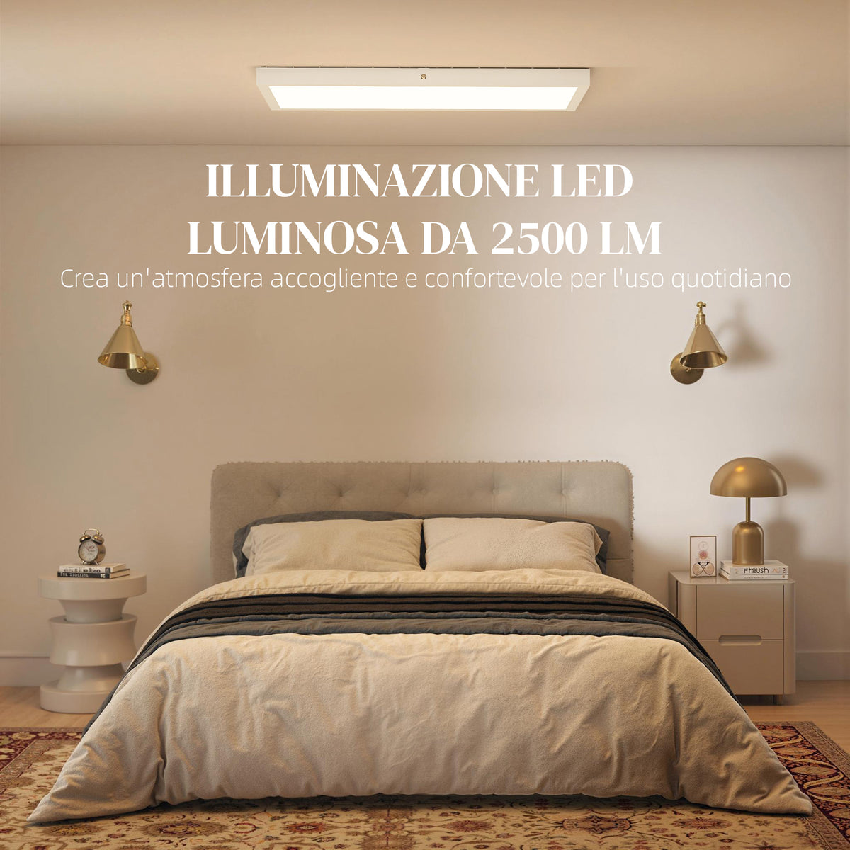 Set 2 Plafoniere LED Sottili e Minimal Bianche