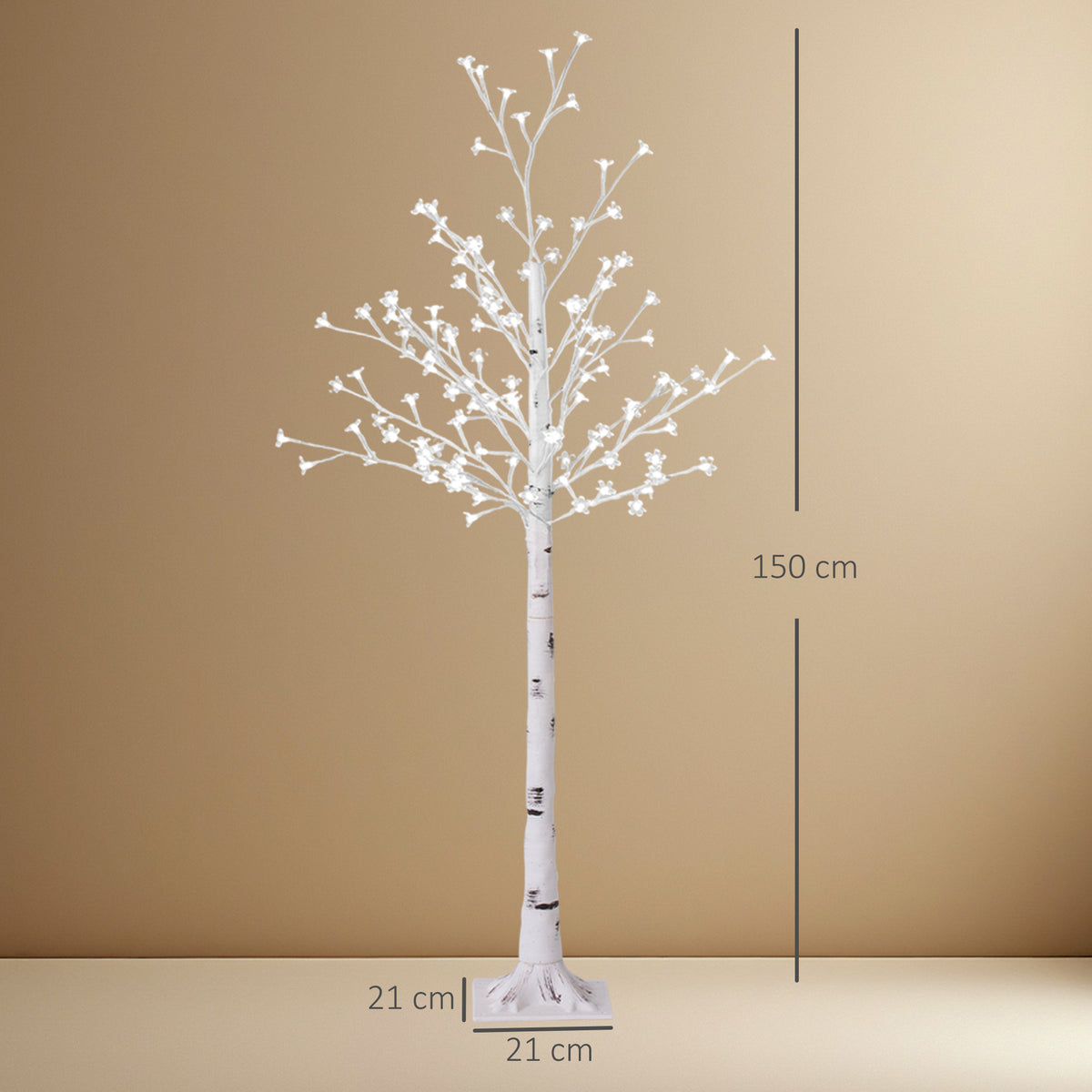 Albero di Ciliegio Artificiale 120 LED Bianco Caldo