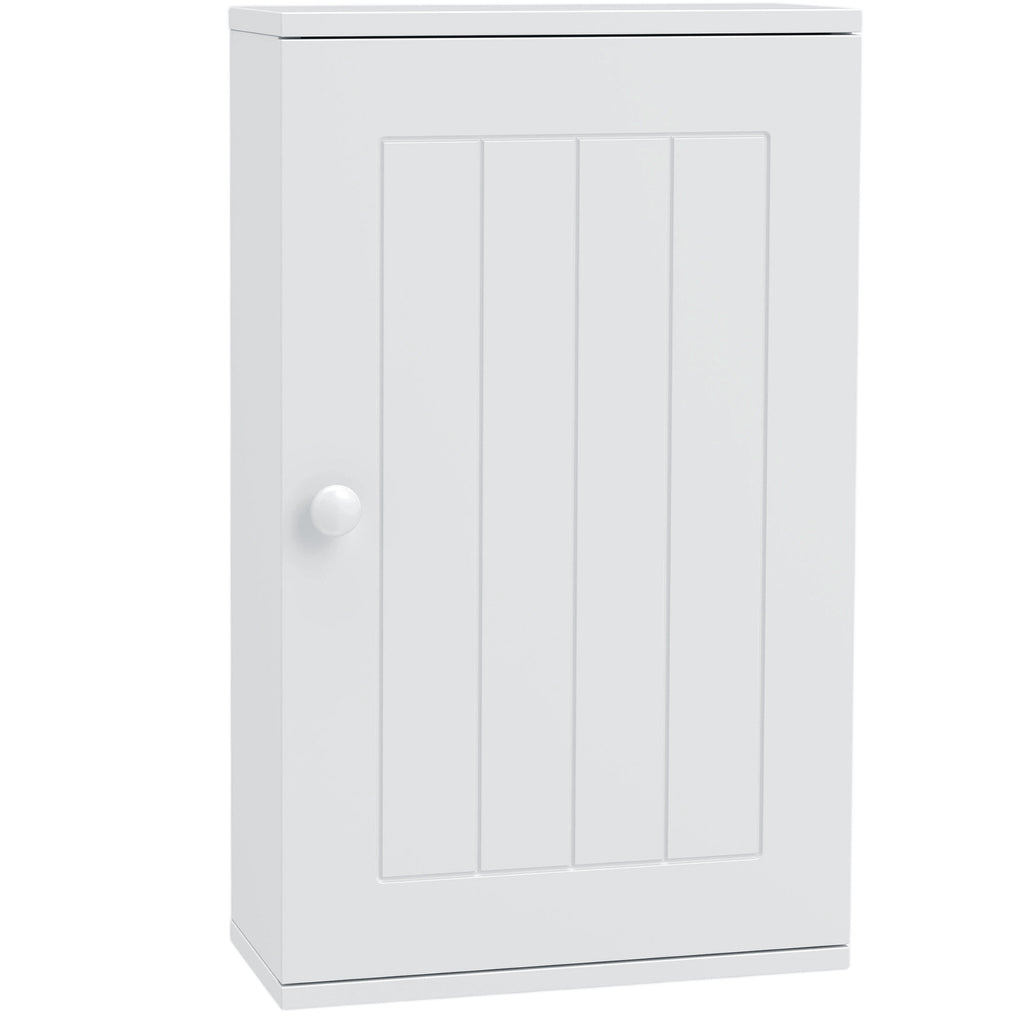 Mobiletto Bagno Sopra WC Bianco con Ripiano e Anta