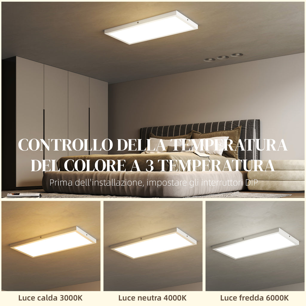 Set 2 Plafoniere LED Sottili e Minimal Bianche