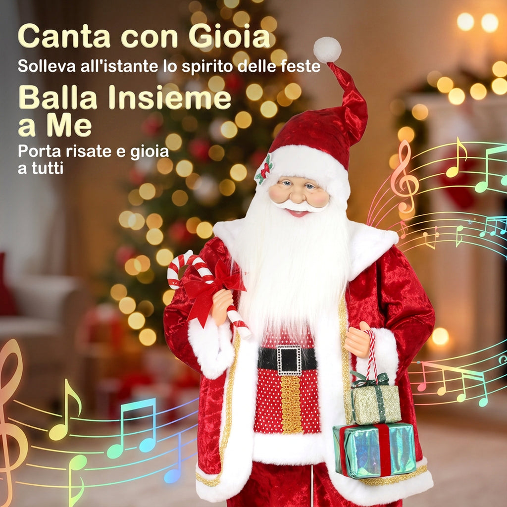 Babbo Natale Animato con Musica e Movimento 120 cm