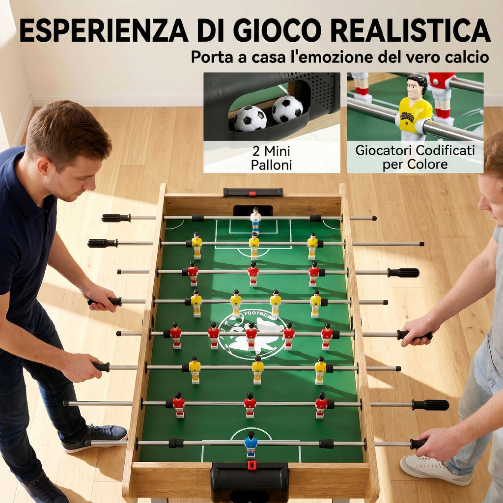 Calcio Balilla da Tavolo Professionale con 22 Giocatori, Segnapunti e 2 Palline