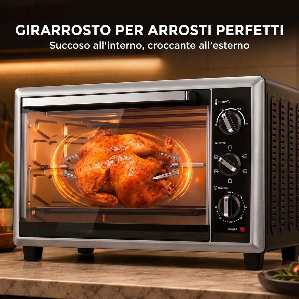 Fornetto Elettrico Ventilato 32L con Girarrosto 1500W