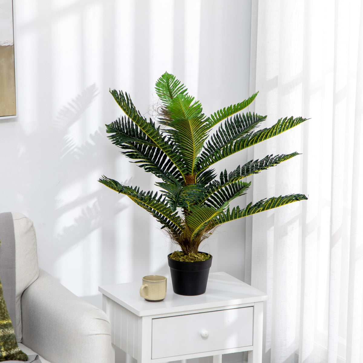 Pianta Artificiale Palma da 85 cm con Vaso