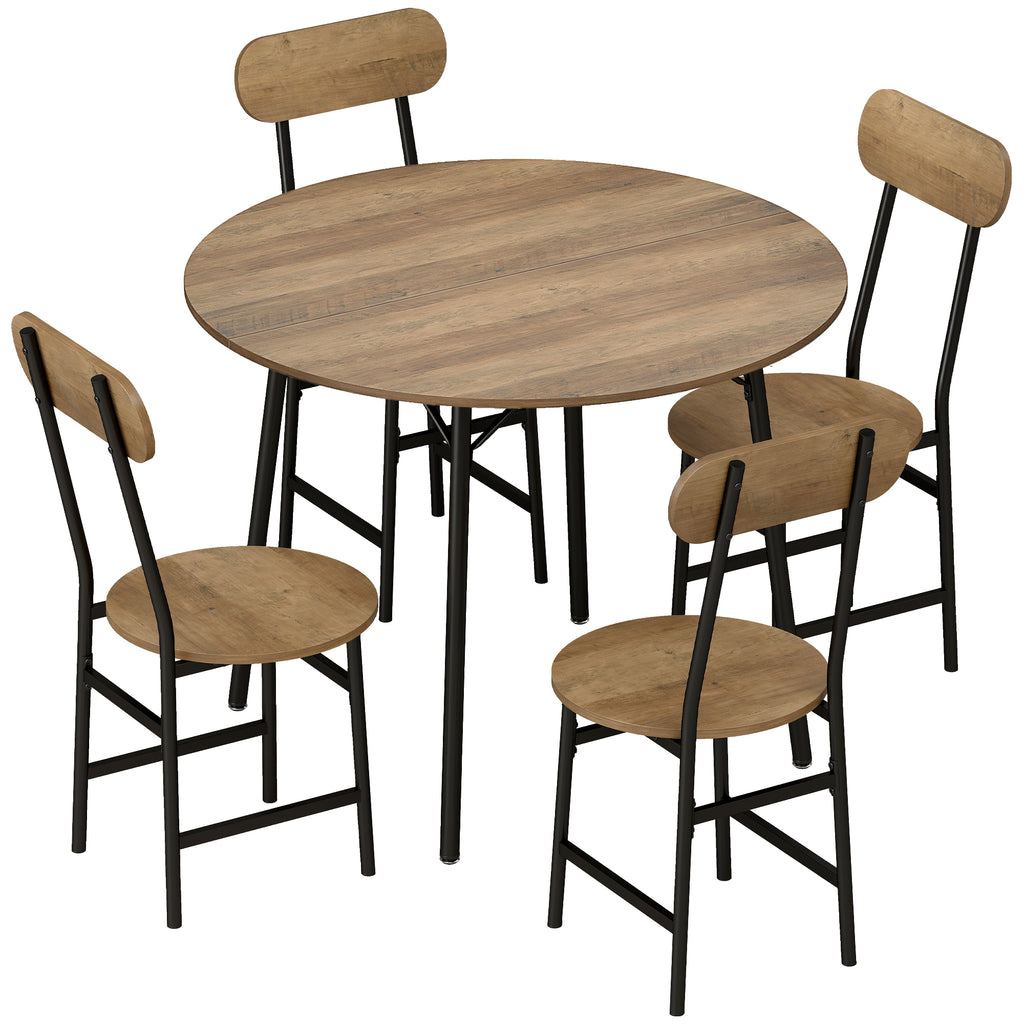 Set da Pranzo Tavolo e 4 Sedie Finitura Naturale