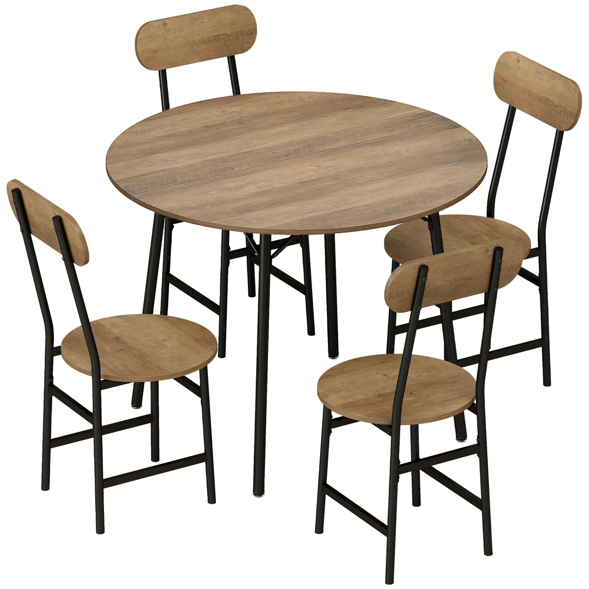 Set da Pranzo Tavolo e 4 Sedie Finitura Naturale