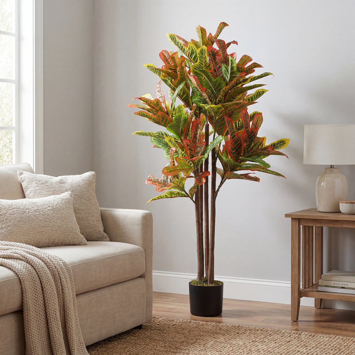 Pianta Artificiale Croton Multicolore da 120 cm
