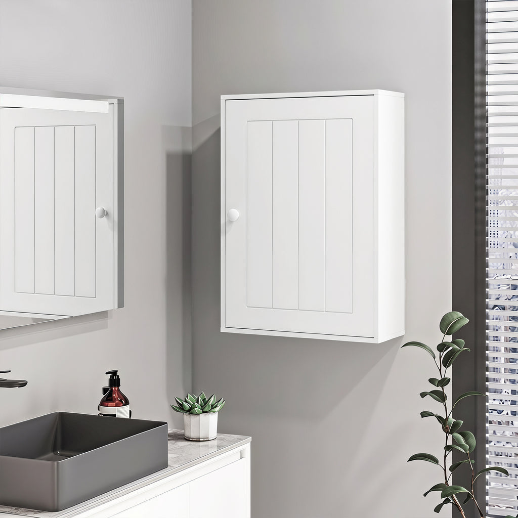Mobiletto Bagno Sopra WC Bianco con Ripiano e Anta