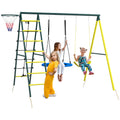 Set Altalene da Giardino con Altalena Rotonda, Classica e Canestro per Bambini