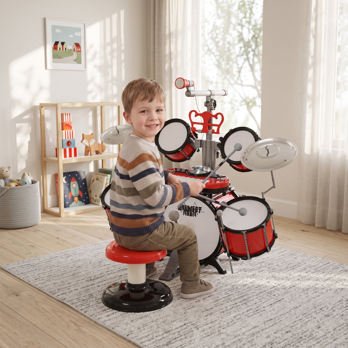 Batteria Giocattolo per Bambini con Microfono
