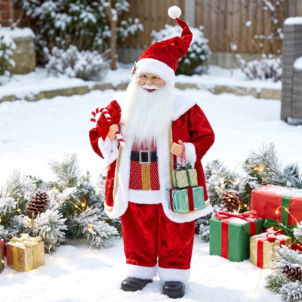 Babbo Natale Animato con Musica e Movimento 120 cm