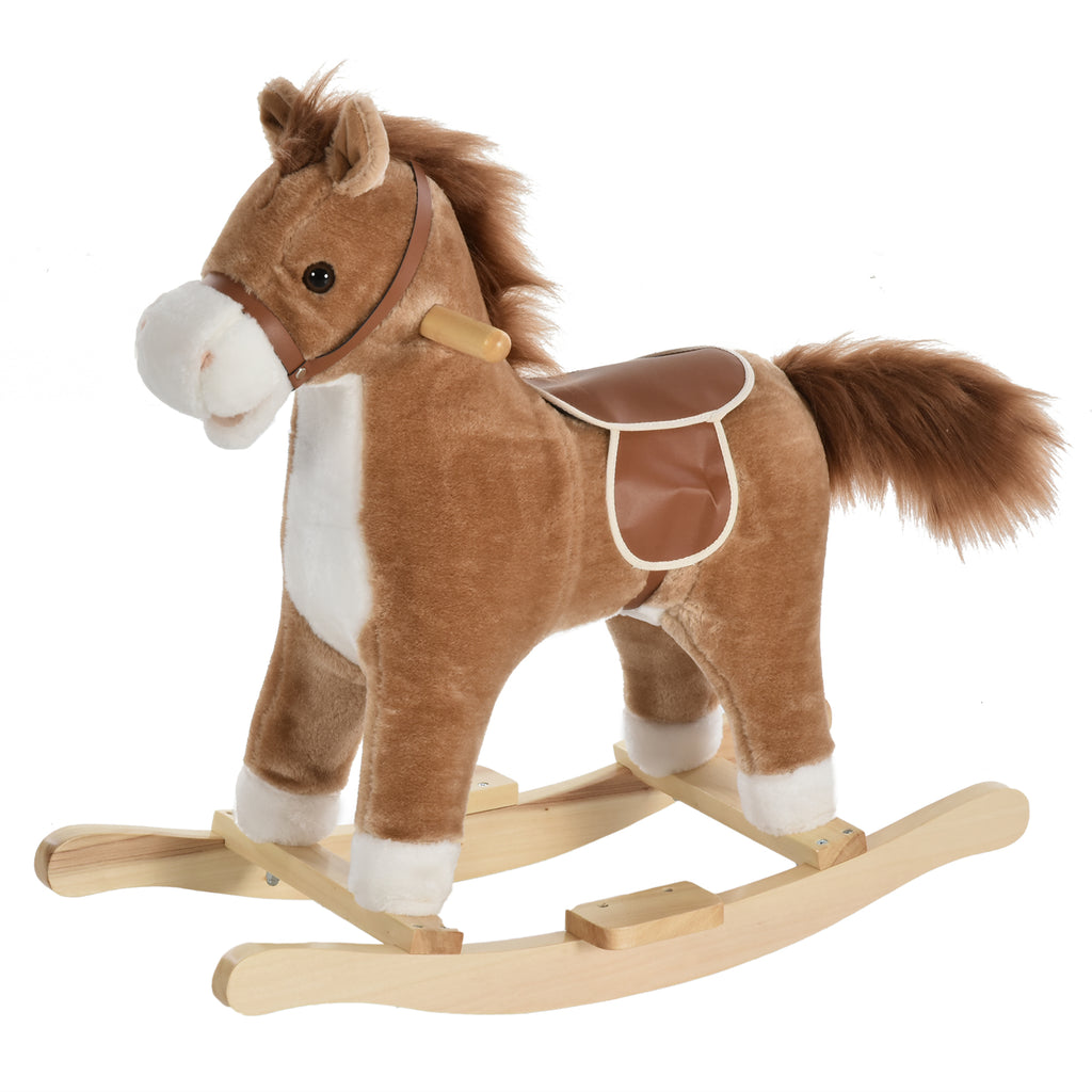 Cavallo a Dondolo per Bambini con Seduta Imbottita e Suoni