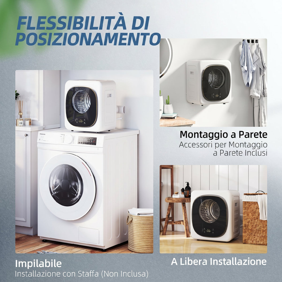Asciugatrice 4 kg Compatta con 5 Modalità