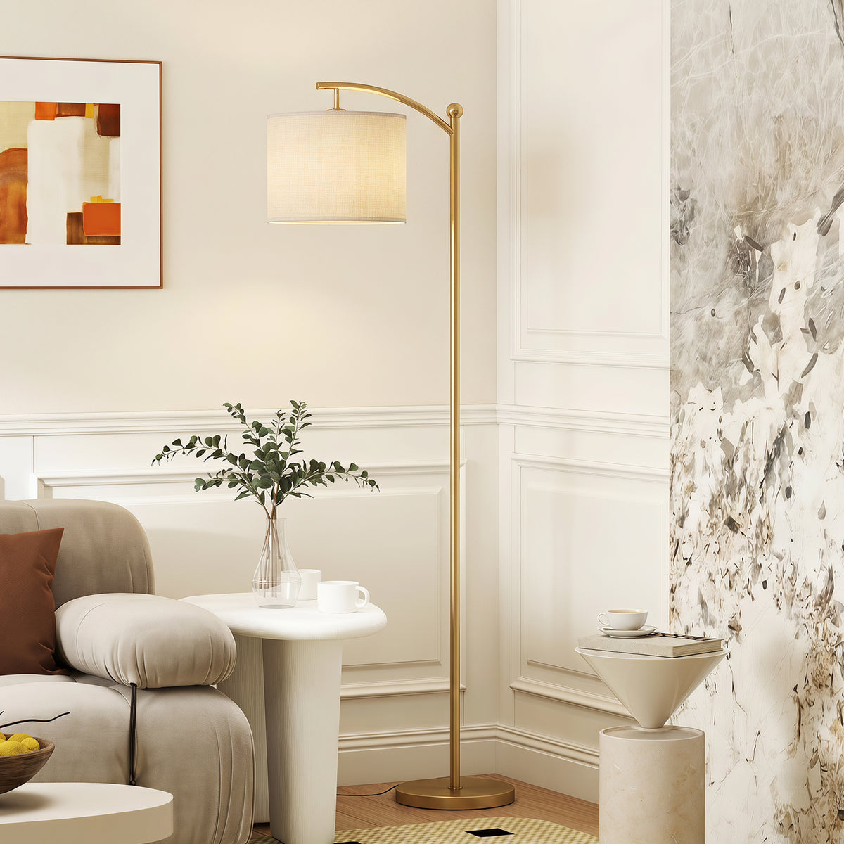 Lampada da Terra LED Oro con Telecomando