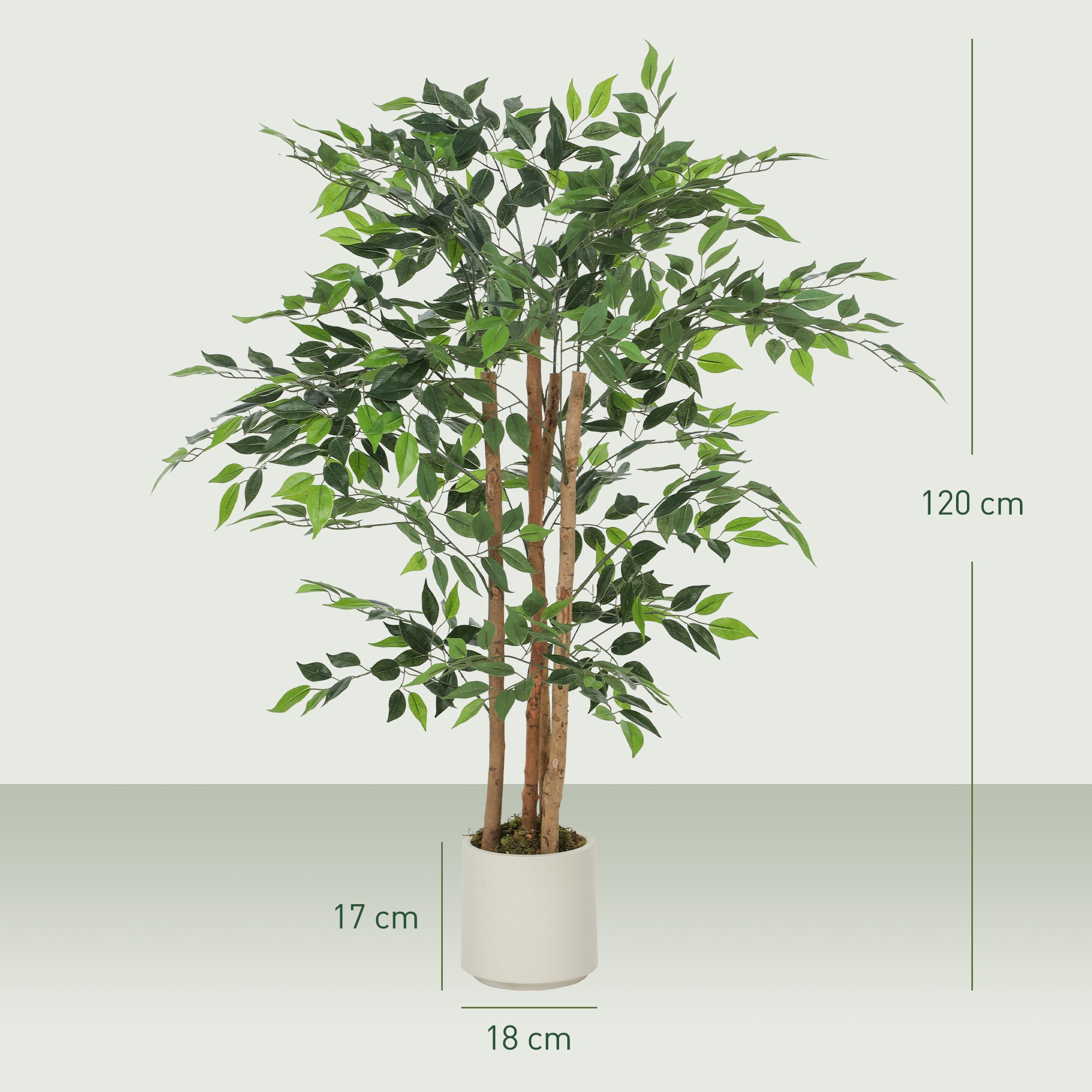 Pianta Artificiale di Baniano 120 cm con Vaso Decorativo