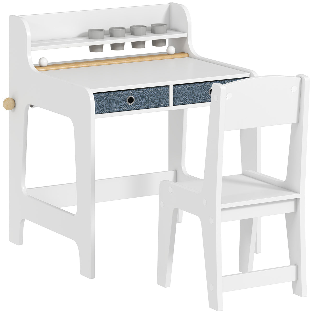 Scrivania con Sedia per Bambini e 2 Cassetti