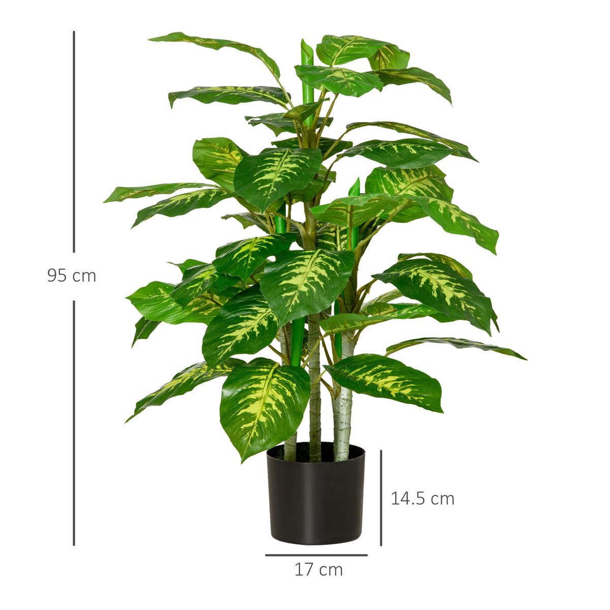 Pianta Artificiale Sempreverde 95 cm con Vaso Nero
