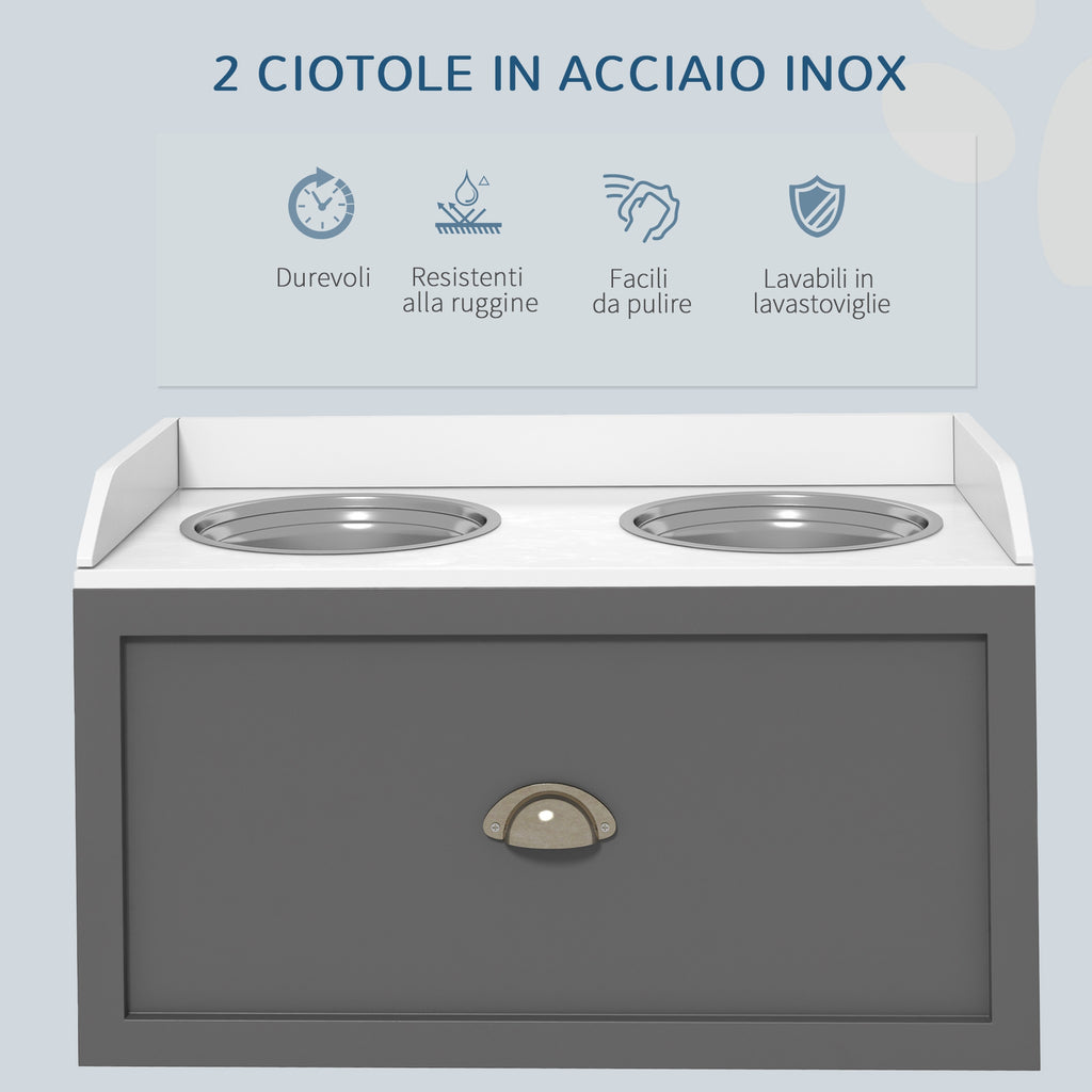 Ciotole Rialzate per Cani con Cassetto