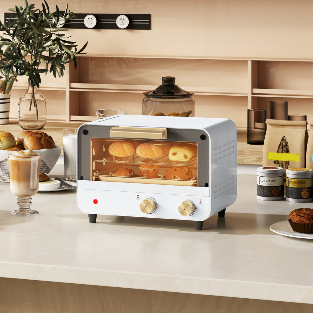 Fornetto Elettrico 12 L con Timer Bianco e Oro