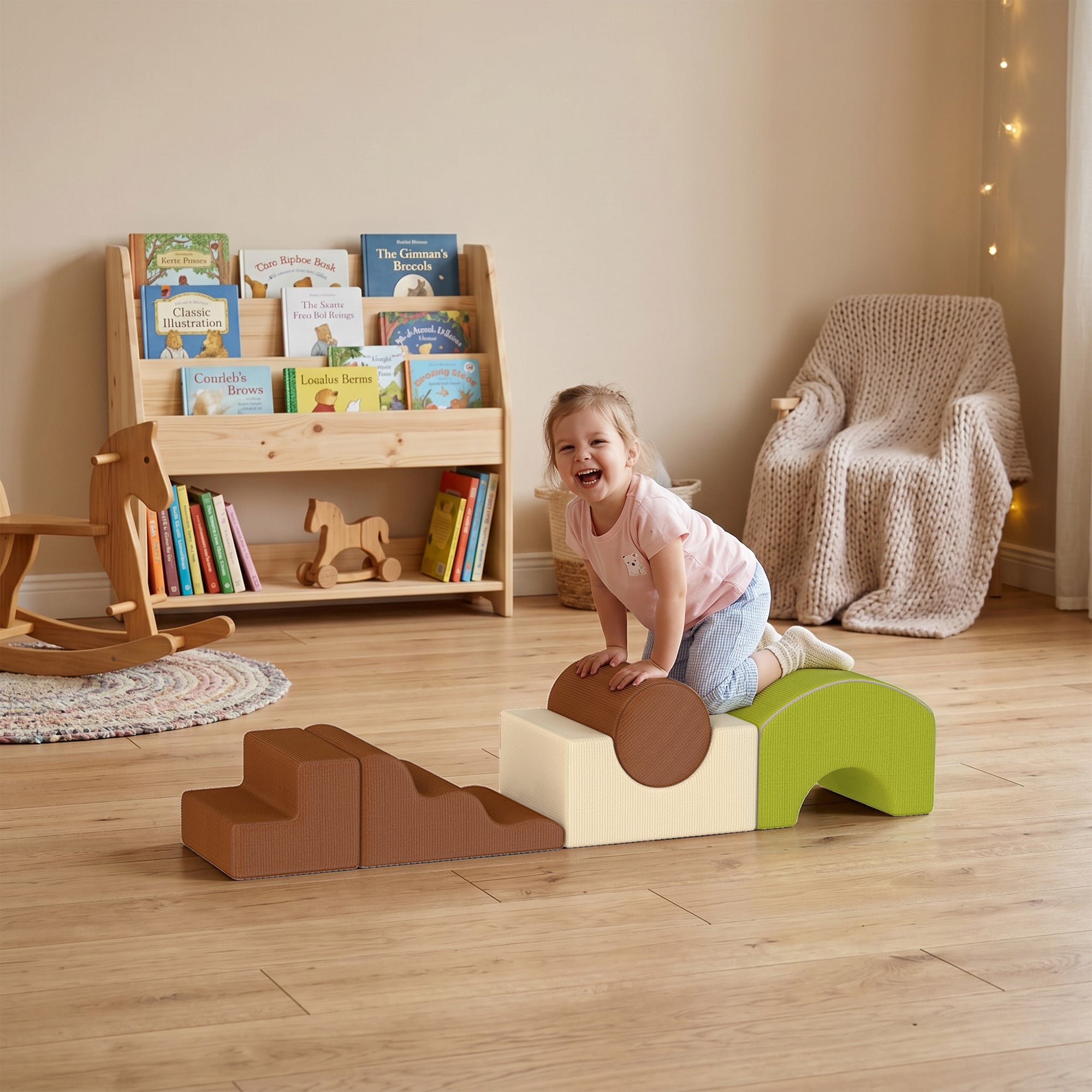 Set Psicomotricità per Bambini con 5 Blocchi in Schiuma e Base Antiscivolo