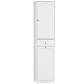 Mobile Bagno a Colonna 180 cm con Cesto Portabiancheria