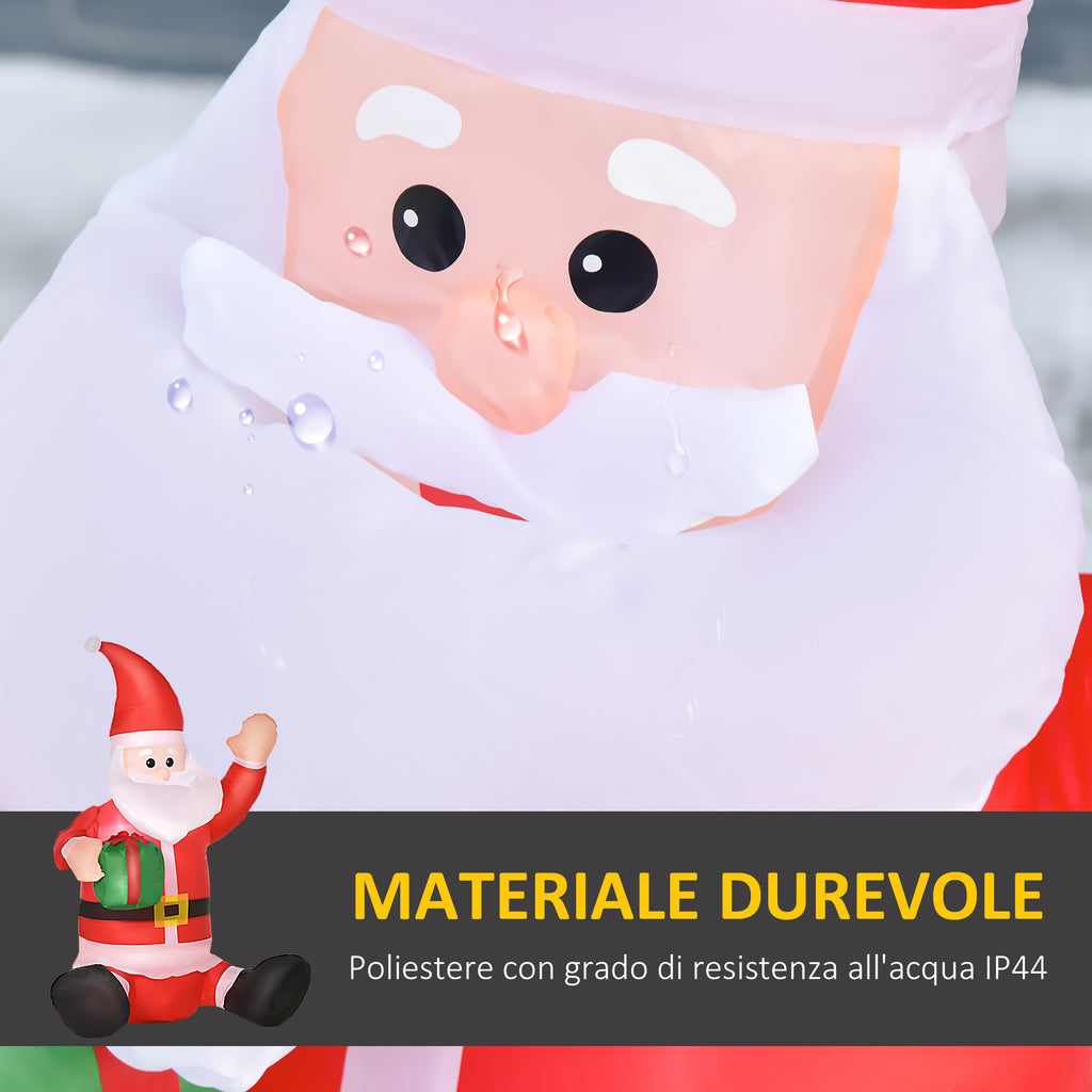 Babbo Natale Gonfiabile Impermeabile 120 cm con Luci LED