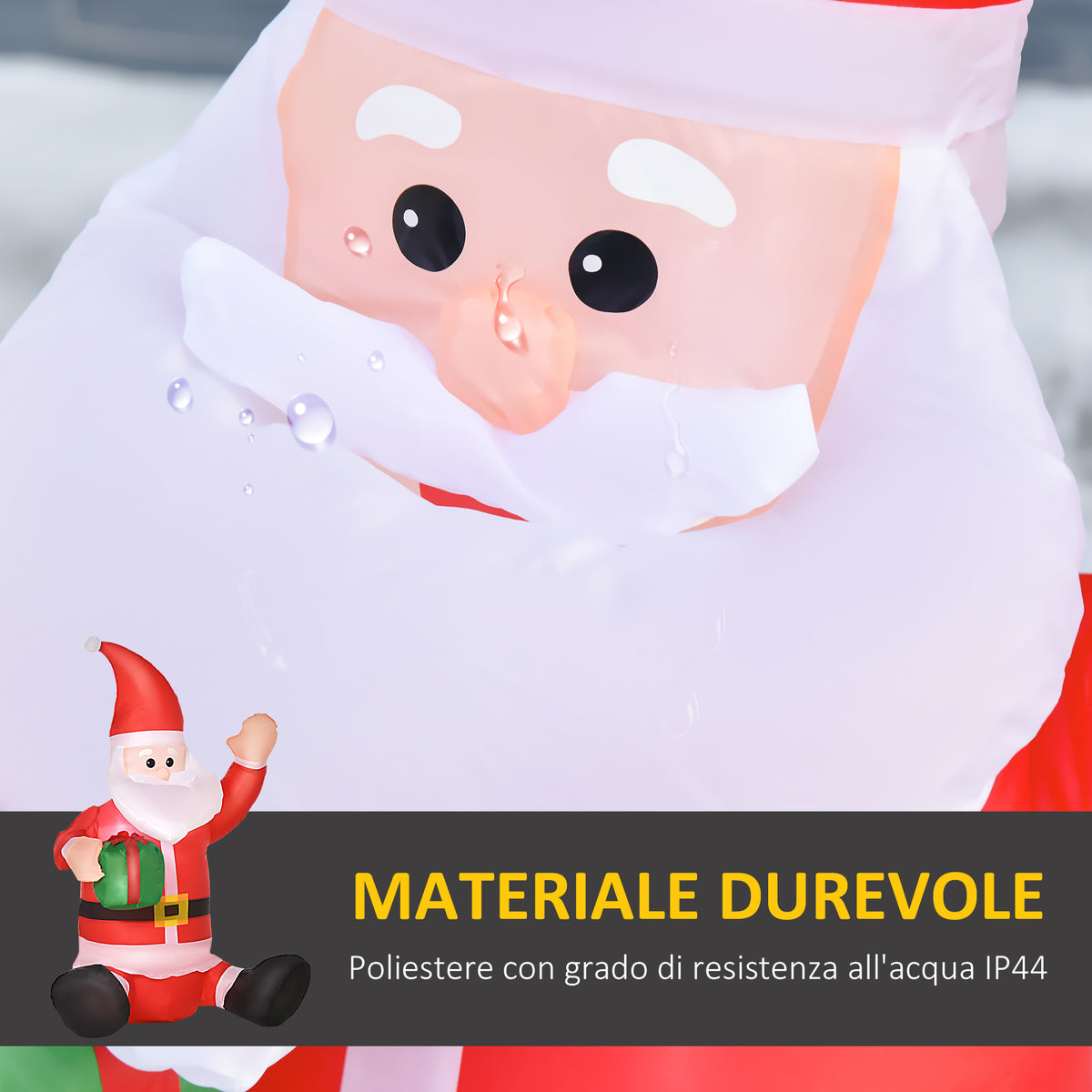 Babbo Natale Gonfiabile Impermeabile 120 cm con Luci LED