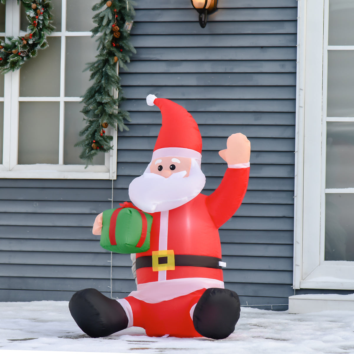 Babbo Natale Gonfiabile Impermeabile 120 cm con Luci LED