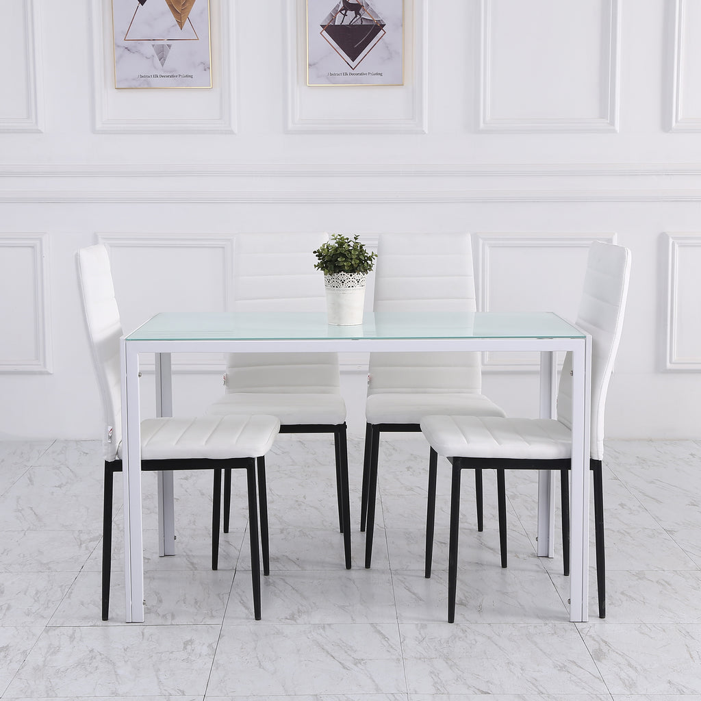 Set 4 Sedie Imbottite Moderne in Metallo e Tessuto