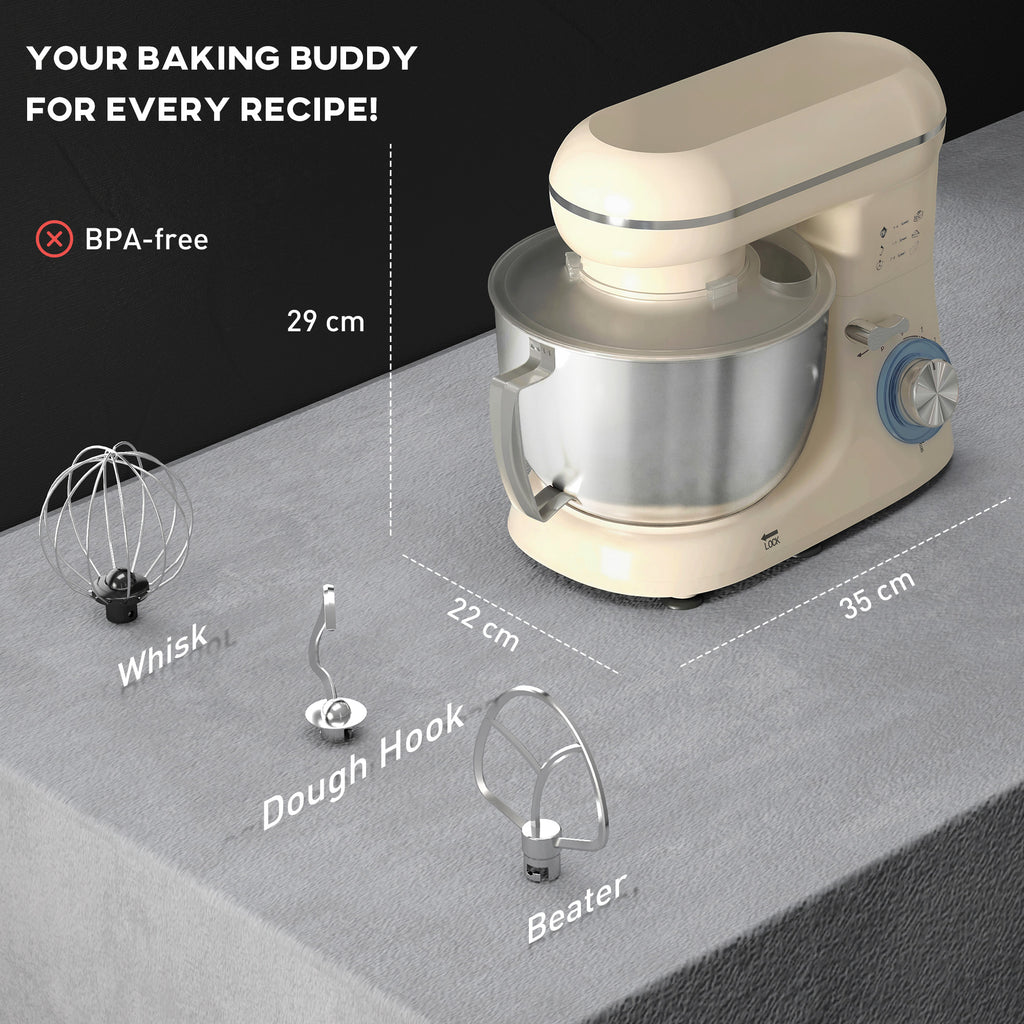 Titolo prodotto:
Impastatrice Planetaria 4,5 L 1300 W Beige