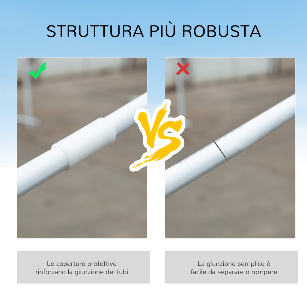 Gazebo da Giardino per Eventi 5,8 x 2,9 m con 4 Pareti Rimovibili e Finestre