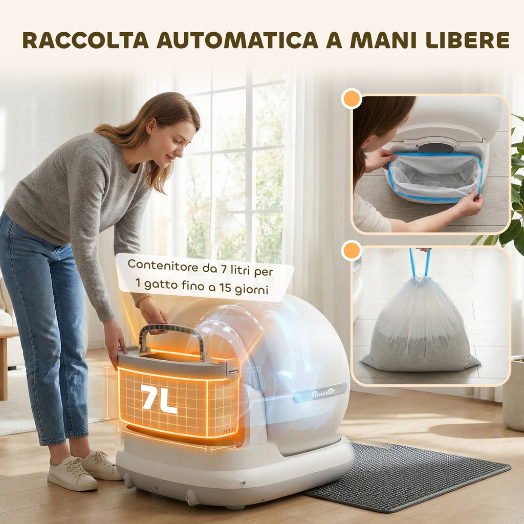 Lettiera Autopulente per Gatti con Telecamera HD