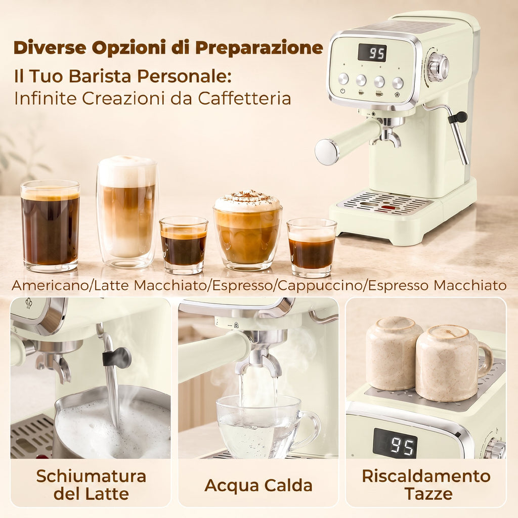 Macchina da Caffè Espresso Semiautomatica 20 Bar