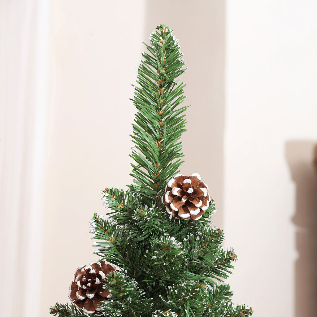 Albero di Natale Innevato 225 cm con 980 Rami e Pigne