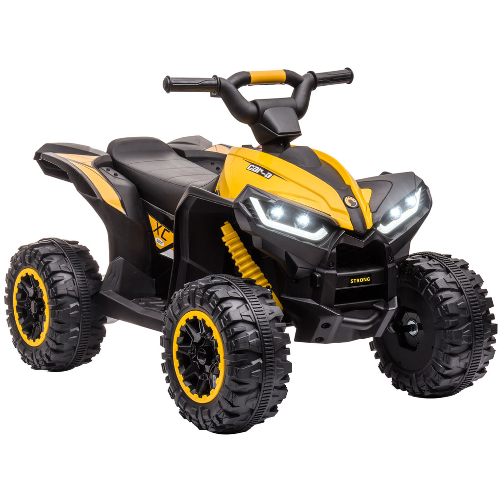 Quad Elettrico 12V per Bambini 3-5 Anni con Sospensioni e Fari LED Giallo