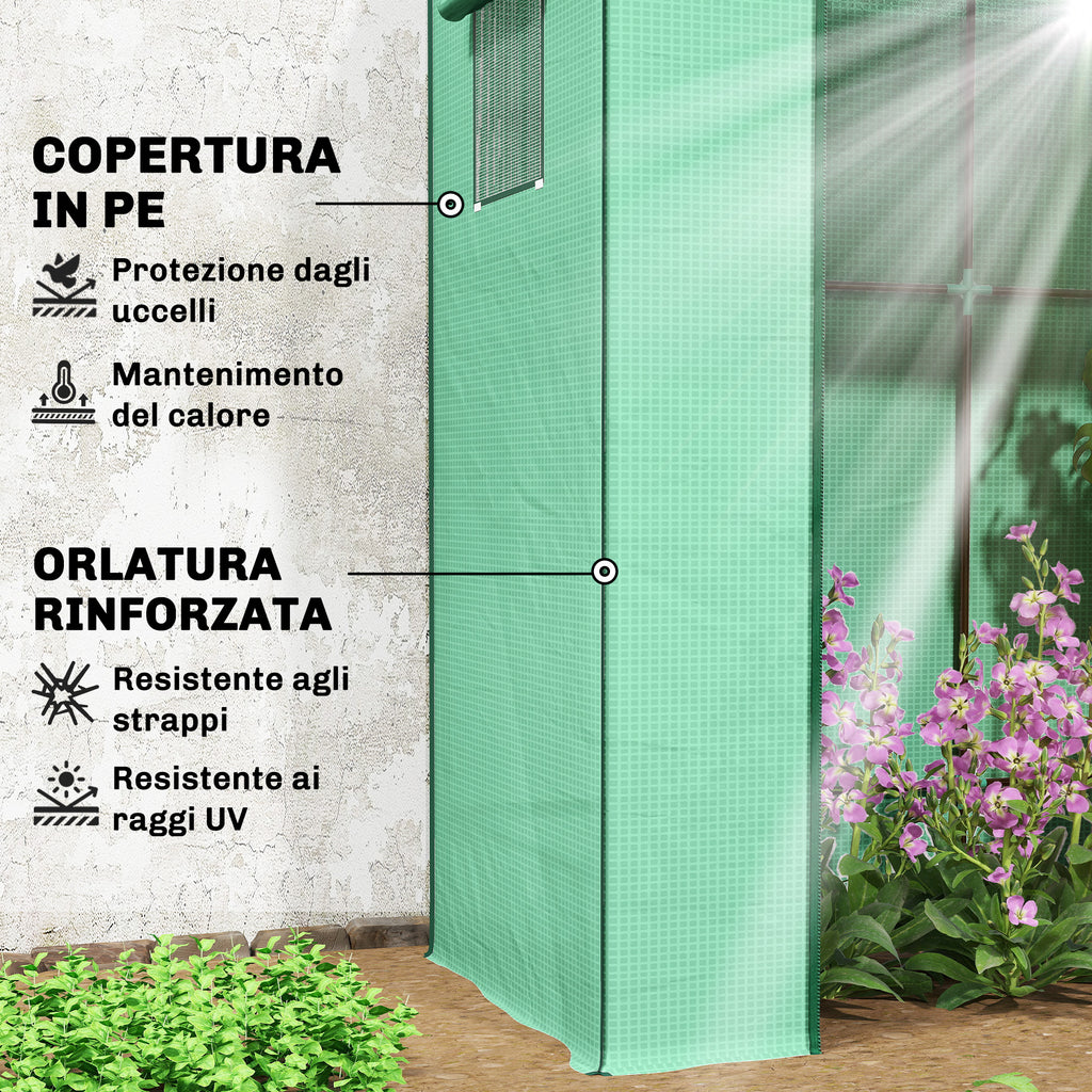 Serra da Giardino Murale 196x77x197 cm con 2 Finestre