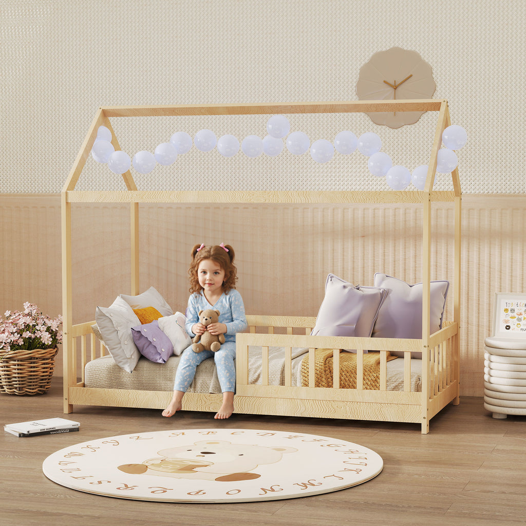 Letto a Casetta in Legno di Pino per Bambini