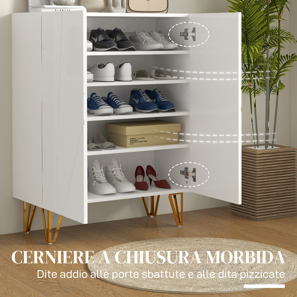 Scarpiera Bianca Moderna per 15-20 Paia di Scarpe